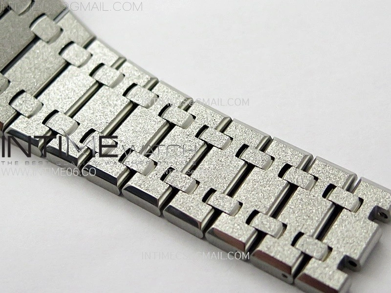 Royal Oak 41mm 15410 Frosted SS ZF 1:1 Best Edition Blue Textured Dial on SS Bracelet SA3120 Super Clone