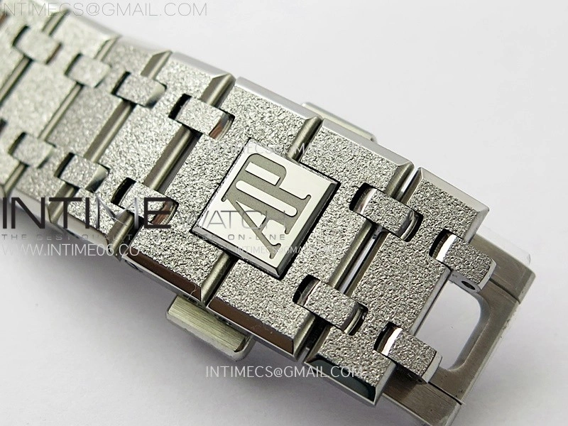 Royal Oak 41mm 15410 Frosted SS ZF 1:1 Best Edition Blue Textured Dial on SS Bracelet SA3120 Super Clone