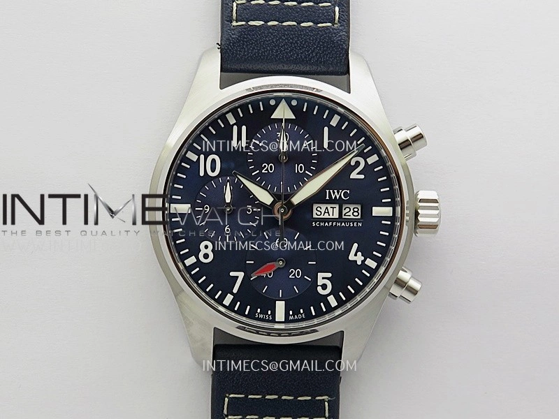 Pilot Watch IW388111 SS APSF 1:1 Best Edition Blue Dial On Blue Leather Strap A69385