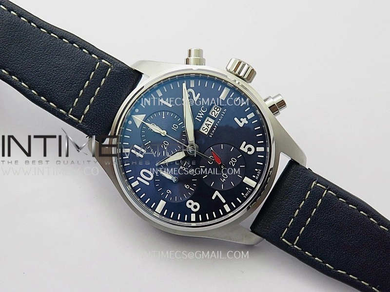 Pilot Watch IW388111 SS APSF 1:1 Best Edition Blue Dial On Blue Leather Strap A69385