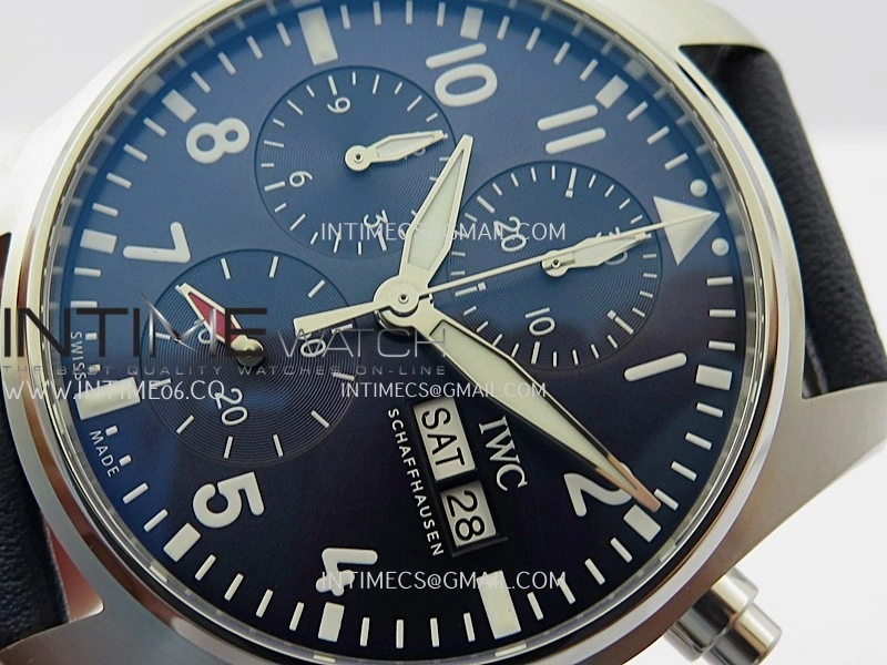 Pilot Watch IW388111 SS APSF 1:1 Best Edition Blue Dial On Blue Leather Strap A69385