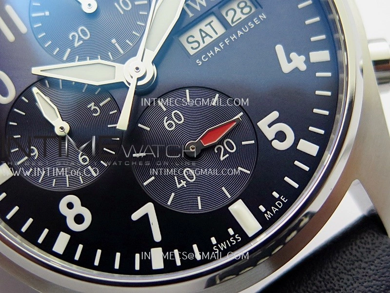 Pilot Watch IW388111 SS APSF 1:1 Best Edition Blue Dial On Blue Leather Strap A69385