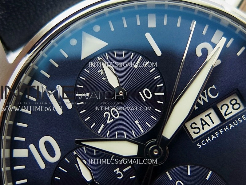 Pilot Watch IW388111 SS APSF 1:1 Best Edition Blue Dial On Blue Leather Strap A69385