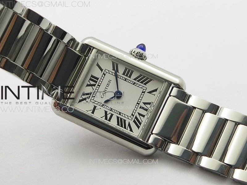 Tank Louis Ladies 22mm SS 8848F 1:1 Best Edition White Dial on SS Bracelet Ronda Quartz
