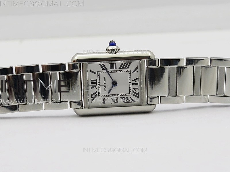 Tank Louis Ladies 22mm SS 8848F 1:1 Best Edition White Dial on SS Bracelet Ronda Quartz