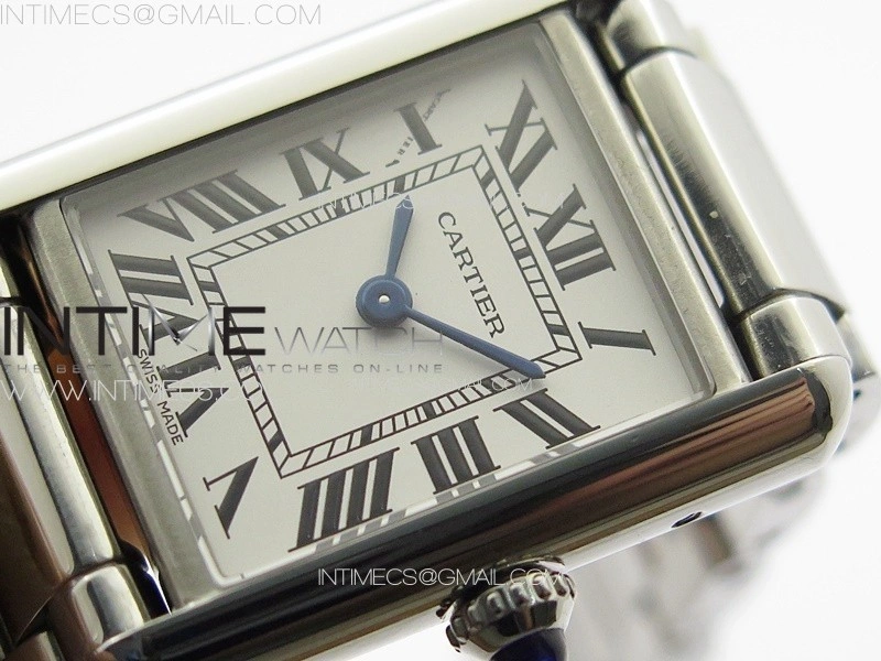 Tank Louis Ladies 22mm SS 8848F 1:1 Best Edition White Dial on SS Bracelet Ronda Quartz