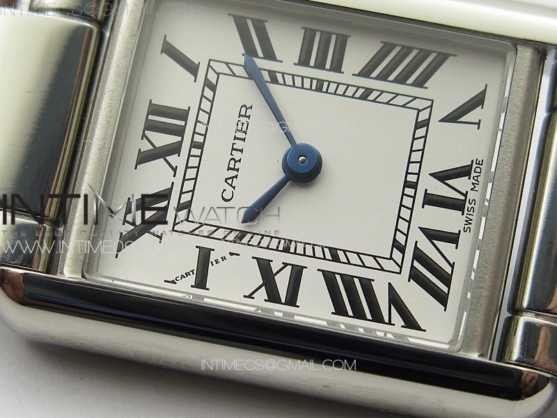 Tank Louis Ladies 22mm SS 8848F 1:1 Best Edition White Dial on SS Bracelet Ronda Quartz