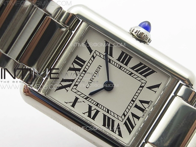 Tank Louis Ladies 22mm SS 8848F 1:1 Best Edition White Dial on SS Bracelet Ronda Quartz
