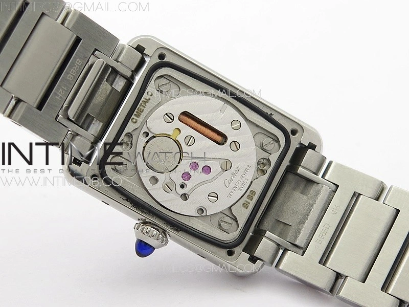 Tank Louis Ladies 22mm SS 8848F 1:1 Best Edition White Dial on SS Bracelet Ronda Quartz