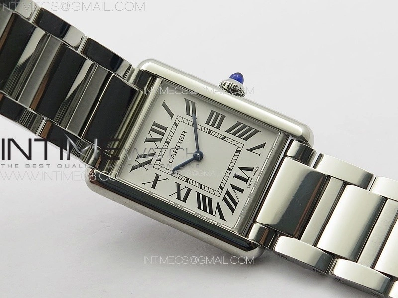 Tank Louis Ladies 25mm SS 8848F 1:1 Best Edition White Dial on SS Bracelet Ronda Quartz
