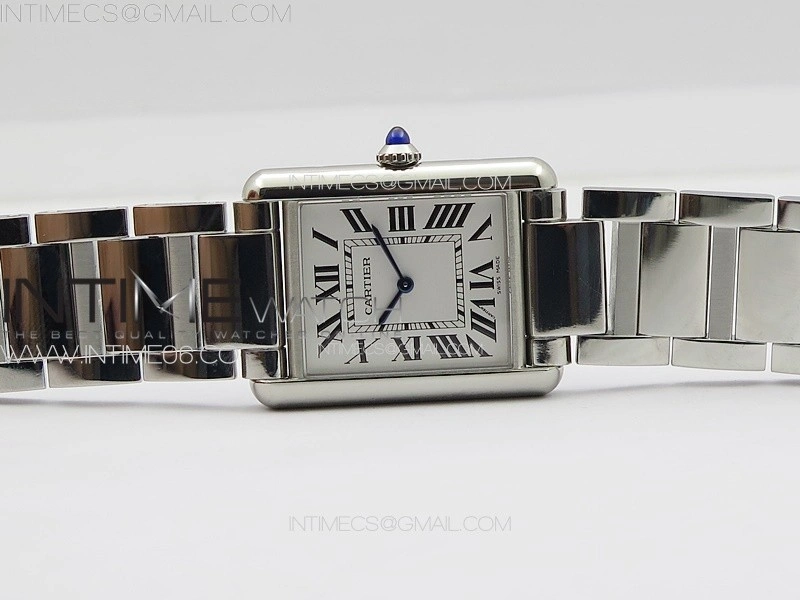Tank Louis Ladies 25mm SS 8848F 1:1 Best Edition White Dial on SS Bracelet Ronda Quartz