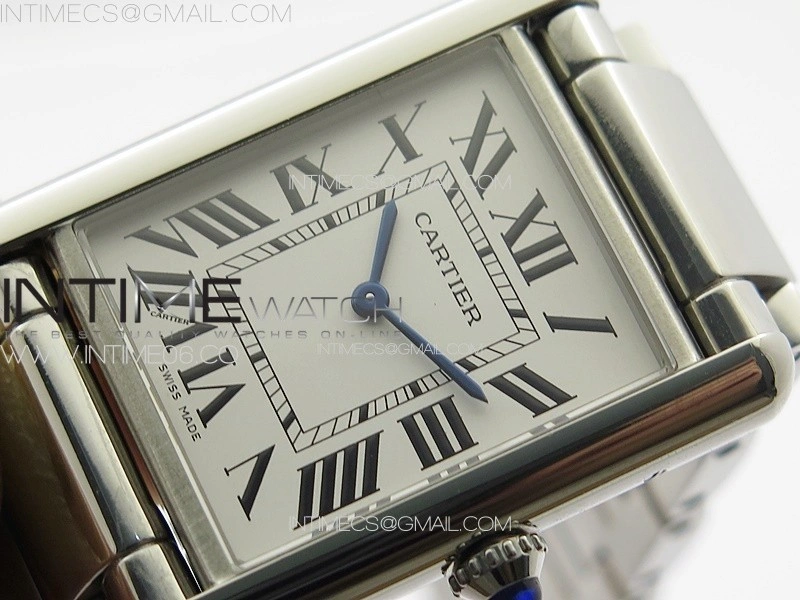 Tank Louis Ladies 25mm SS 8848F 1:1 Best Edition White Dial on SS Bracelet Ronda Quartz