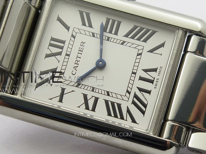 Tank Louis Ladies 25mm SS 8848F 1:1 Best Edition White Dial on SS Bracelet Ronda Quartz