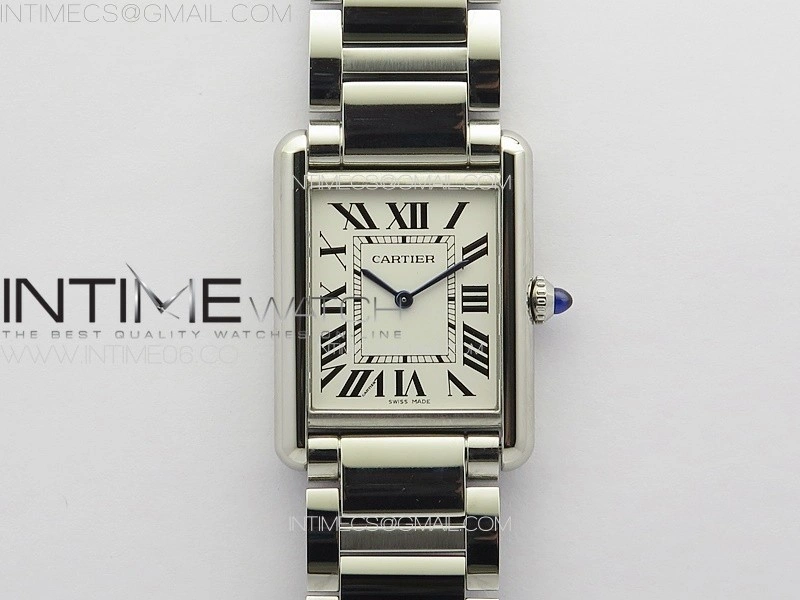 Tank Louis Ladies 25mm SS 8848F 1:1 Best Edition White Dial on SS Bracelet Ronda Quartz