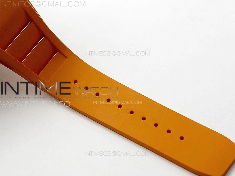 RM027-03 Real Tourbillon RMF Best Edition Orange Red Carbon Skeleton Dial on Orange Rubber Strap