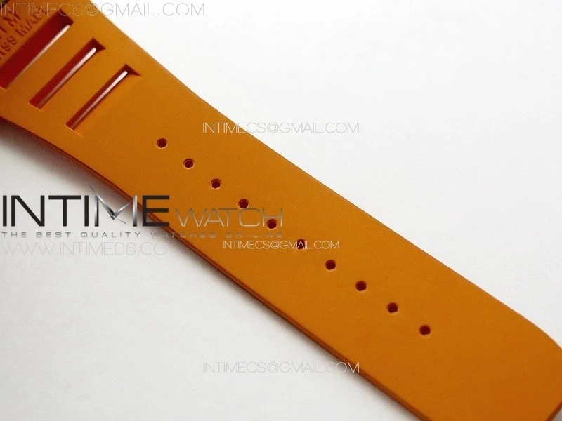 RM027-03 Real Tourbillon RMF Best Edition Orange Red Carbon Skeleton Dial on Orange Rubber Strap