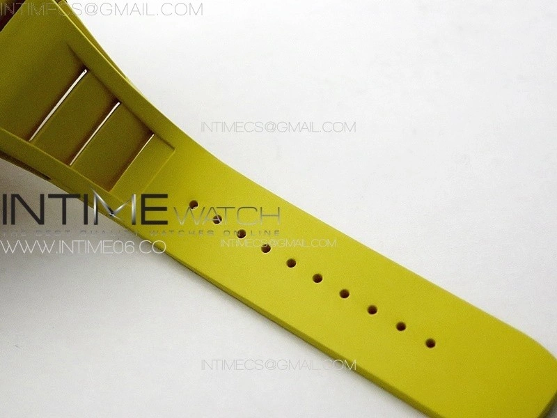 RM027-03 Real Tourbillon RMF Best Edition Orange Red Carbon Skeleton Dial on Yellow Rubber Strap