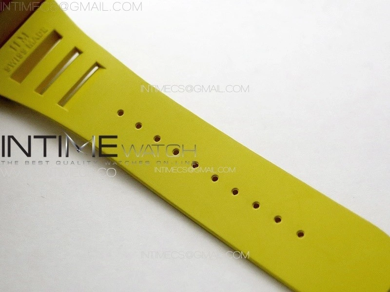 RM027-03 Real Tourbillon RMF Best Edition Orange Red Carbon Skeleton Dial on Yellow Rubber Strap