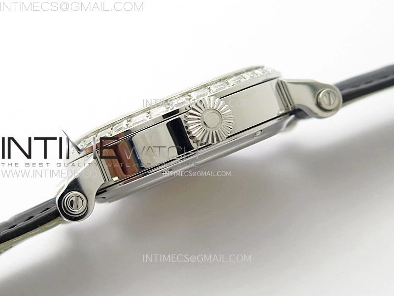Classic Tourbillon SS Diamonds Bezel AXF White Textured Dial On Black Leather Strap EQ5210
