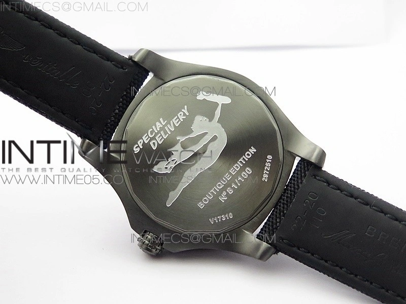 AVENGER Boutique Edition V17310 Ti DLC 1:1 Best Edition Black CF Dial on Nylon Strap A2824
