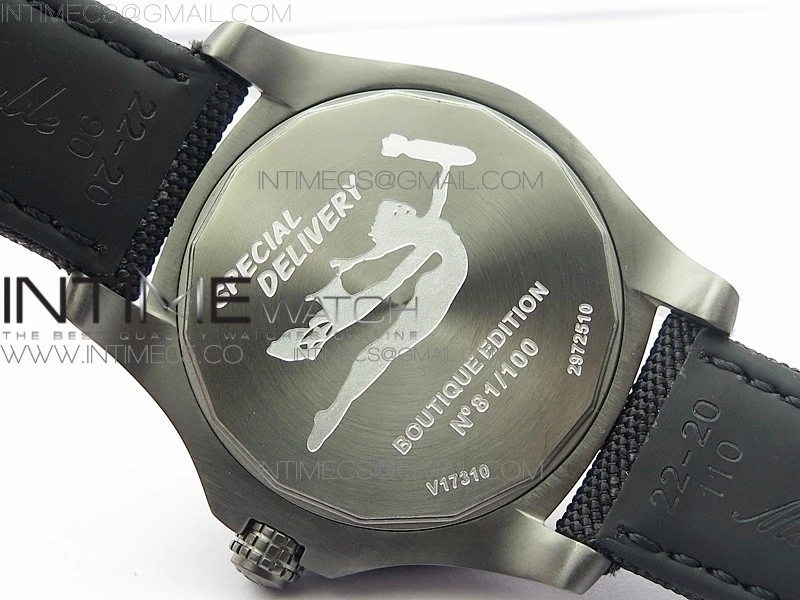 AVENGER Boutique Edition V17310 Ti DLC 1:1 Best Edition Black CF Dial on Nylon Strap A2824