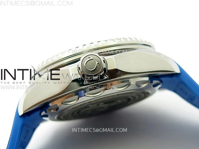Seamaster 6000M Ultra Deep SS TF 1:1 Best Edition Blue Dial Blue Ceramic Bezel on Black Rubber Strap A2824