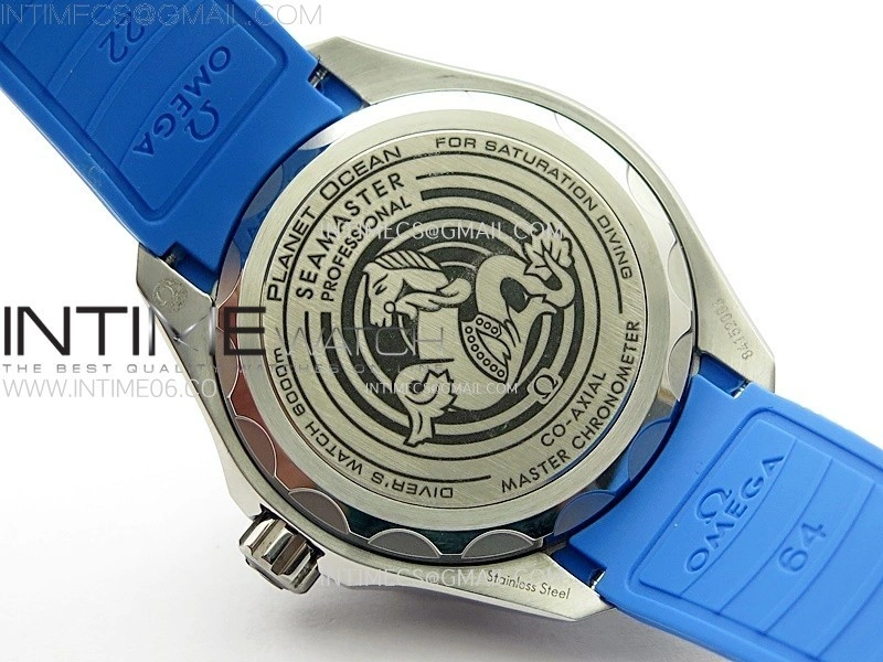 Seamaster 6000M Ultra Deep SS TF 1:1 Best Edition Blue Dial Blue Ceramic Bezel on Black Rubber Strap A2824