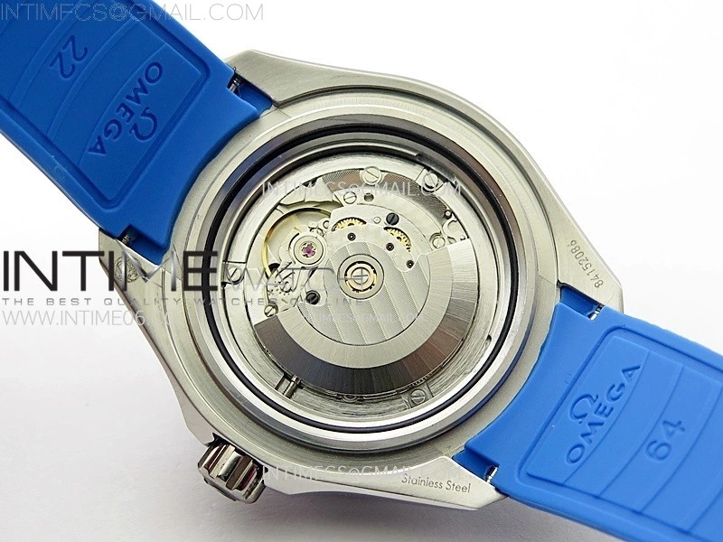 Seamaster 6000M Ultra Deep SS TF 1:1 Best Edition Blue Dial Blue Ceramic Bezel on Black Rubber Strap A2824