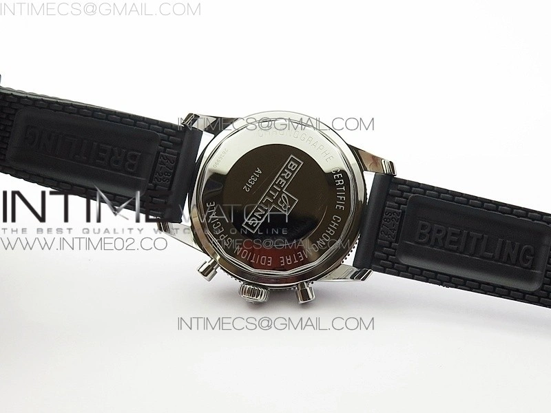 Super Ocean Heritage Brown Ceramic Bezel SS Black Dial on Black Rubber Strap A7750