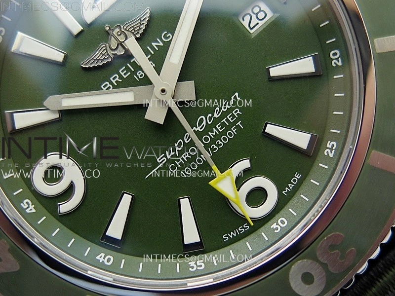 SuperOcean Automatic 46mm TF 1:1 Best Edition Green Dial on Black Nylon Strap A2824