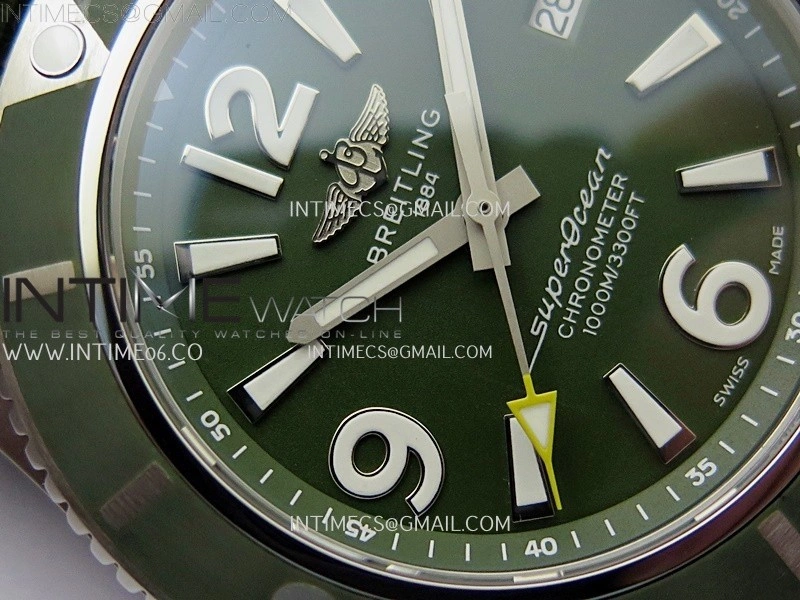 SuperOcean Automatic 46mm TF 1:1 Best Edition Green Dial on Black Nylon Strap A2824