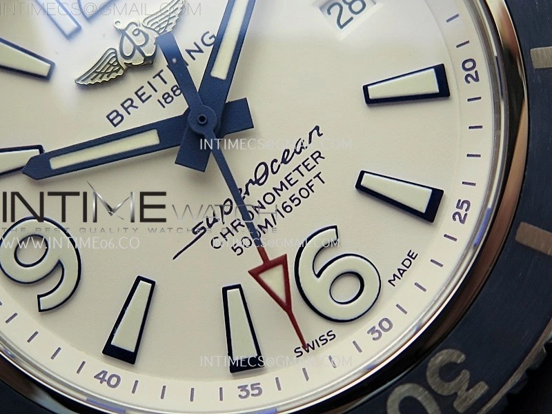 SuperOcean Automatic 46mm TF 1:1 Best Edition White Dial on Blue Rubber Strap A2824