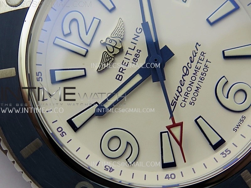 SuperOcean Automatic 46mm TF 1:1 Best Edition White Dial on Blue Rubber Strap A2824