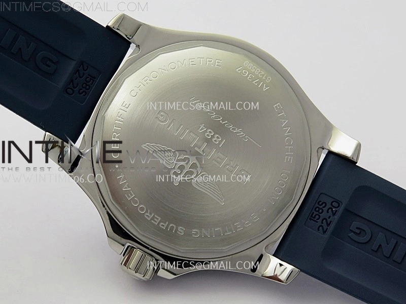 SuperOcean Automatic 46mm TF 1:1 Best Edition White Dial on Blue Rubber Strap A2824