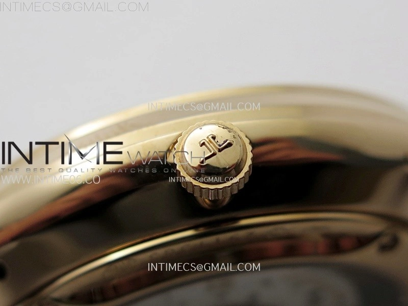 Master Ultra Thin Perpetual Calendar RG J Factory Best Edition Cream Dial on Brown Leather Strap A868