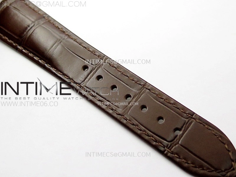 Master Ultra Thin Perpetual Calendar RG J Factory Best Edition Cream Dial on Brown Leather Strap A868