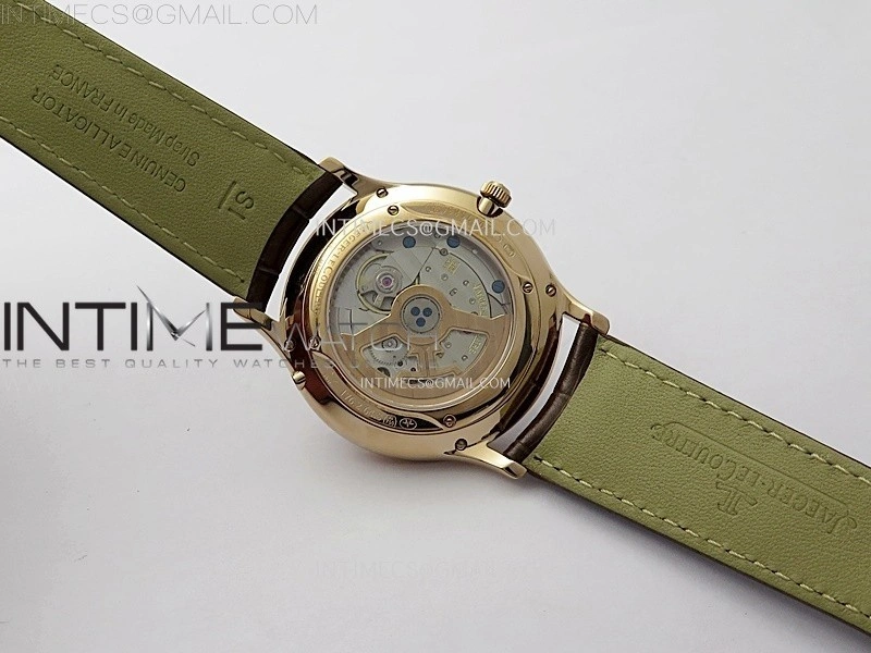 Master Ultra Thin Perpetual Calendar RG J Factory Best Edition Cream Dial on Brown Leather Strap A868