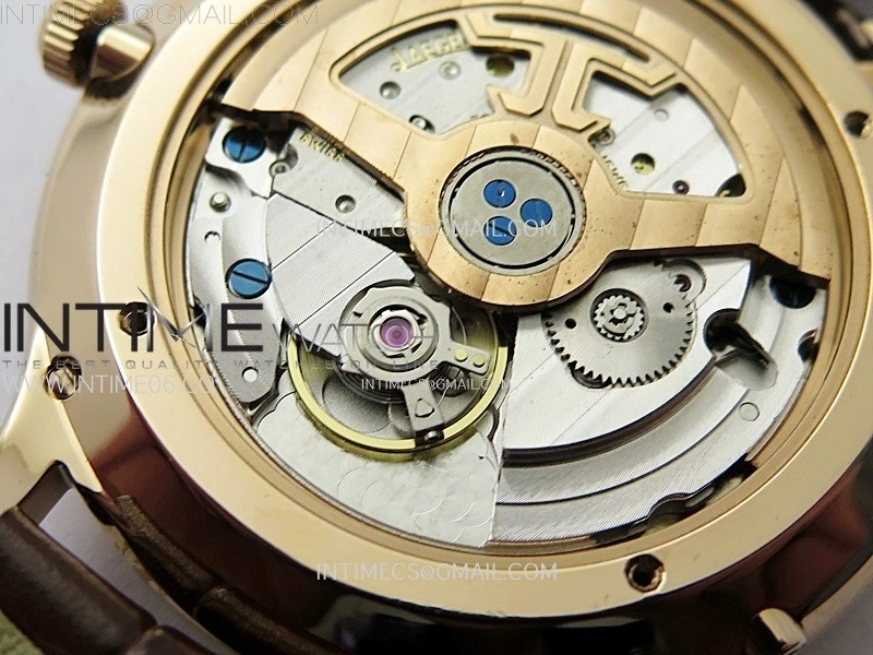 Master Ultra Thin Perpetual Calendar RG J Factory Best Edition Cream Dial on Brown Leather Strap A868
