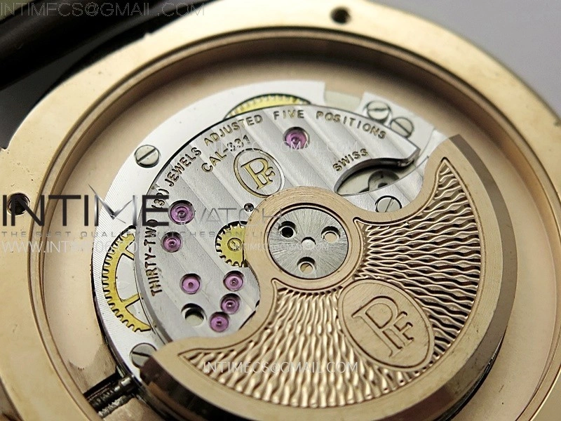 Tonda pf RG VRF Best Eidtion Black Dial Rose Gold Handset on Black Leather Strap PF331