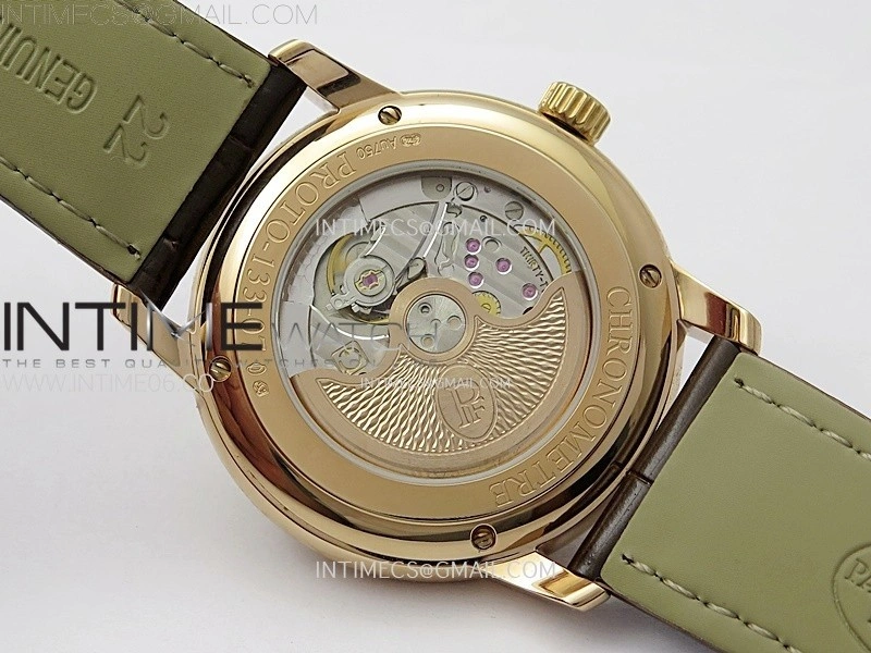 Tonda pf RG VRF Best Eidtion Ivory Dial Rose Gold Handset on Brown Leather Strap PF331