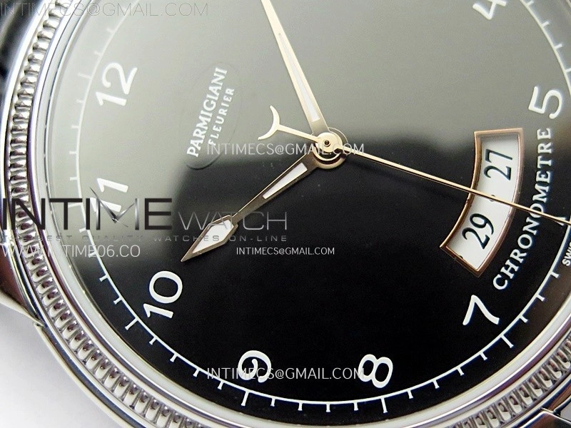 Tonda pf SS VRF Best Eidtion Black Dial Rose Gold Handset on Black Leather Strap PF331
