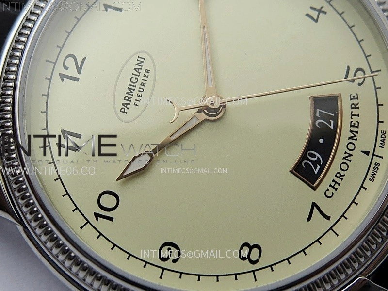 Tonda pf SS VRF Best Eidtion Ivory Dial Rose Gold Handset on Black Leather Strap PF331