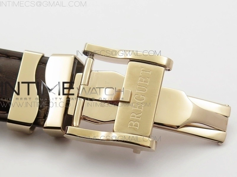 BG 9087BB Moon phase RG 1:1 Best Edition White Dial Diamond Bezel on Brown Leather Strap Cal.770