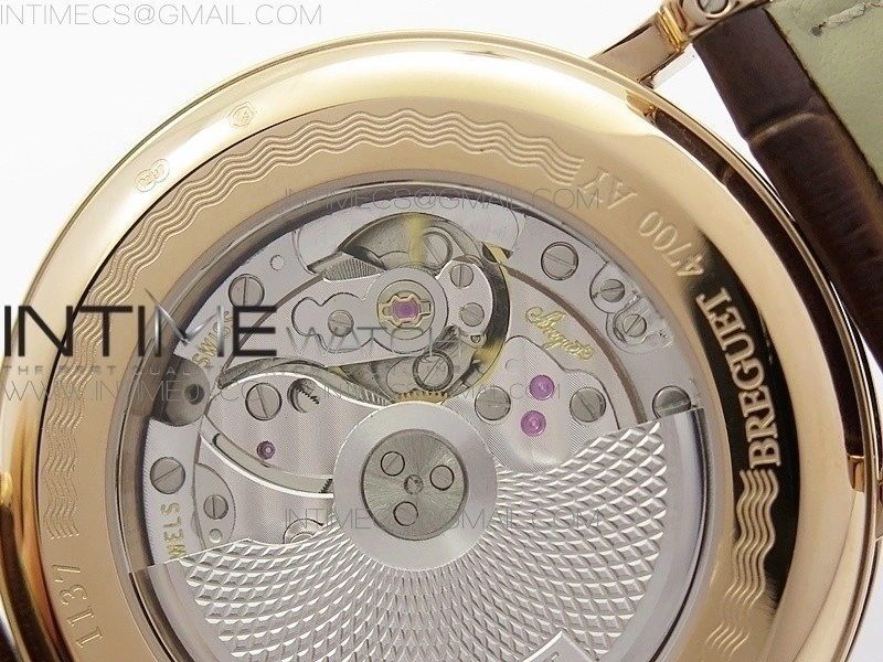 BG 9087BB Moon phase RG 1:1 Best Edition White Dial Diamond Bezel on Brown Leather Strap Cal.770
