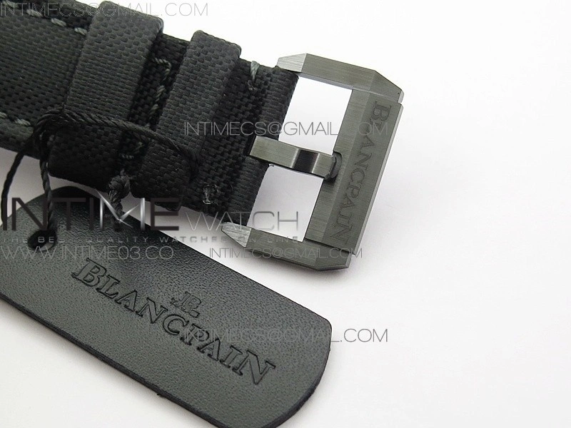 Fifty Fathoms Bathyscaphe Black Ceramic GF 1:1 Best Edition Black Dial on Black Sail-Canvas Strap A1315