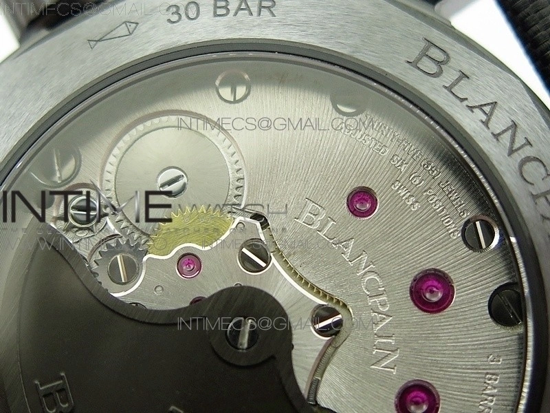 Fifty Fathoms Bathyscaphe Black Ceramic GF 1:1 Best Edition Black Dial on Black Sail-Canvas Strap A1315