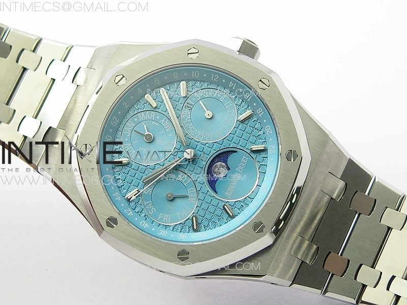 Royal Oak 41mm Complicated 26574 SS APSF 1:1 Best Edition Tiffany Blue Dial on SS Bracelet A5134 V2
