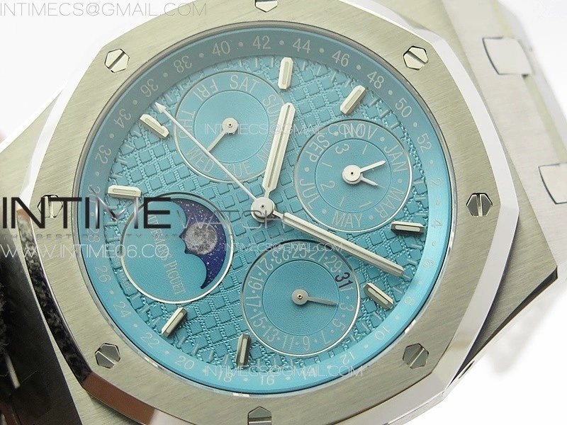 Royal Oak 41mm Complicated 26574 SS APSF 1:1 Best Edition Tiffany Blue Dial on SS Bracelet A5134 V2