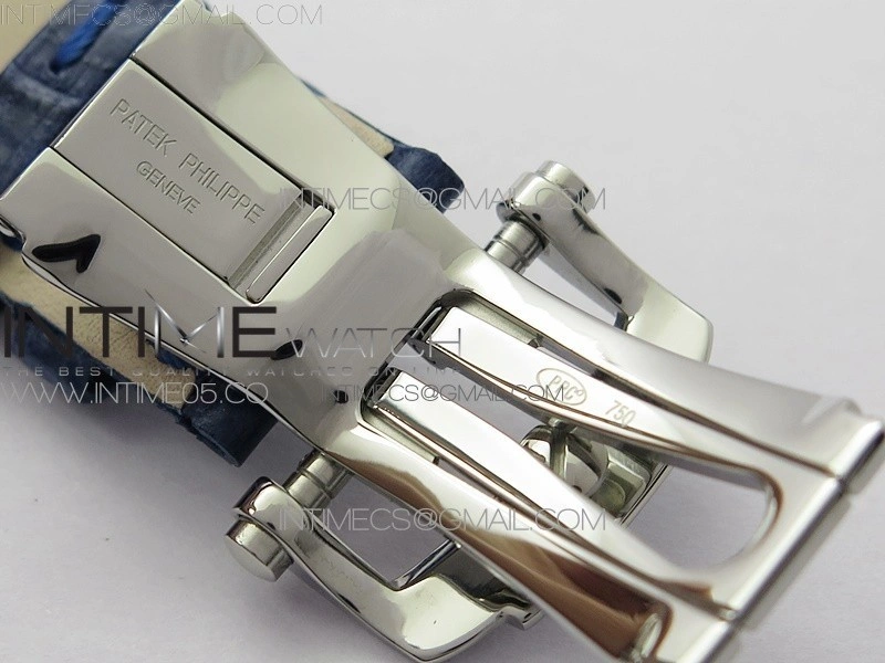 Nautilus 5726 Complicated SS GRF 1:1 Best Edition Blue Textured Dial on Blue Leather Strap A324 V3