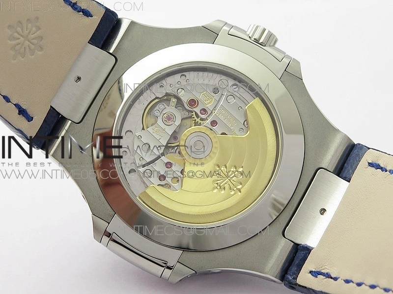 Nautilus 5726 Complicated SS GRF 1:1 Best Edition Blue Textured Dial on Blue Leather Strap A324 V3